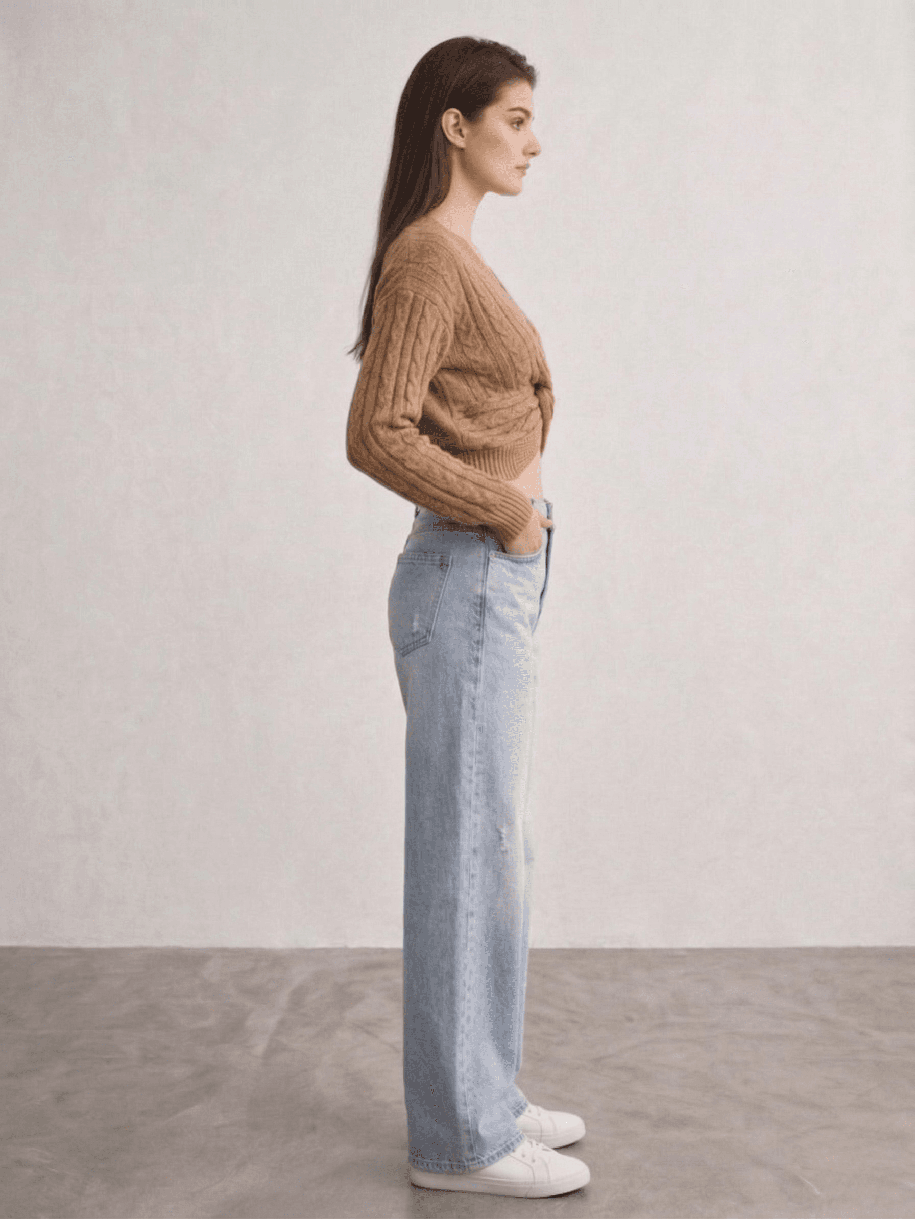 Suéter Corto Punto Trenzado Nudo 3