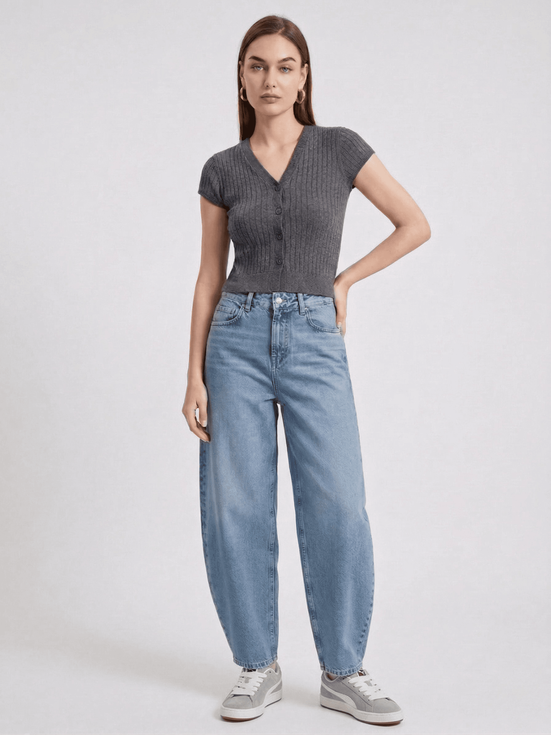 Blusa Manga Corta Punto Acanalado 1