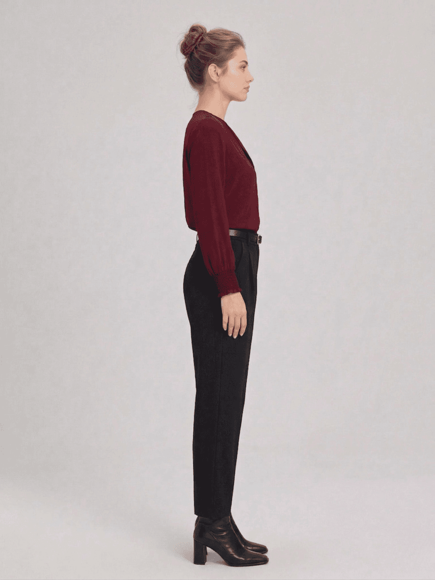 Blusa Fluida con Botones y Puños Fruncidos 3