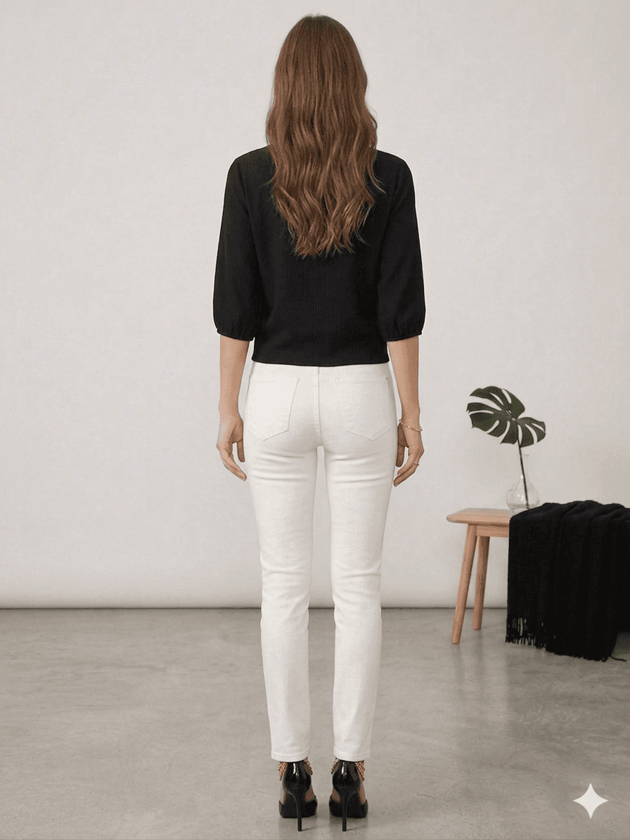 Blusa de Lino con Nudo Frontal y Botones 4