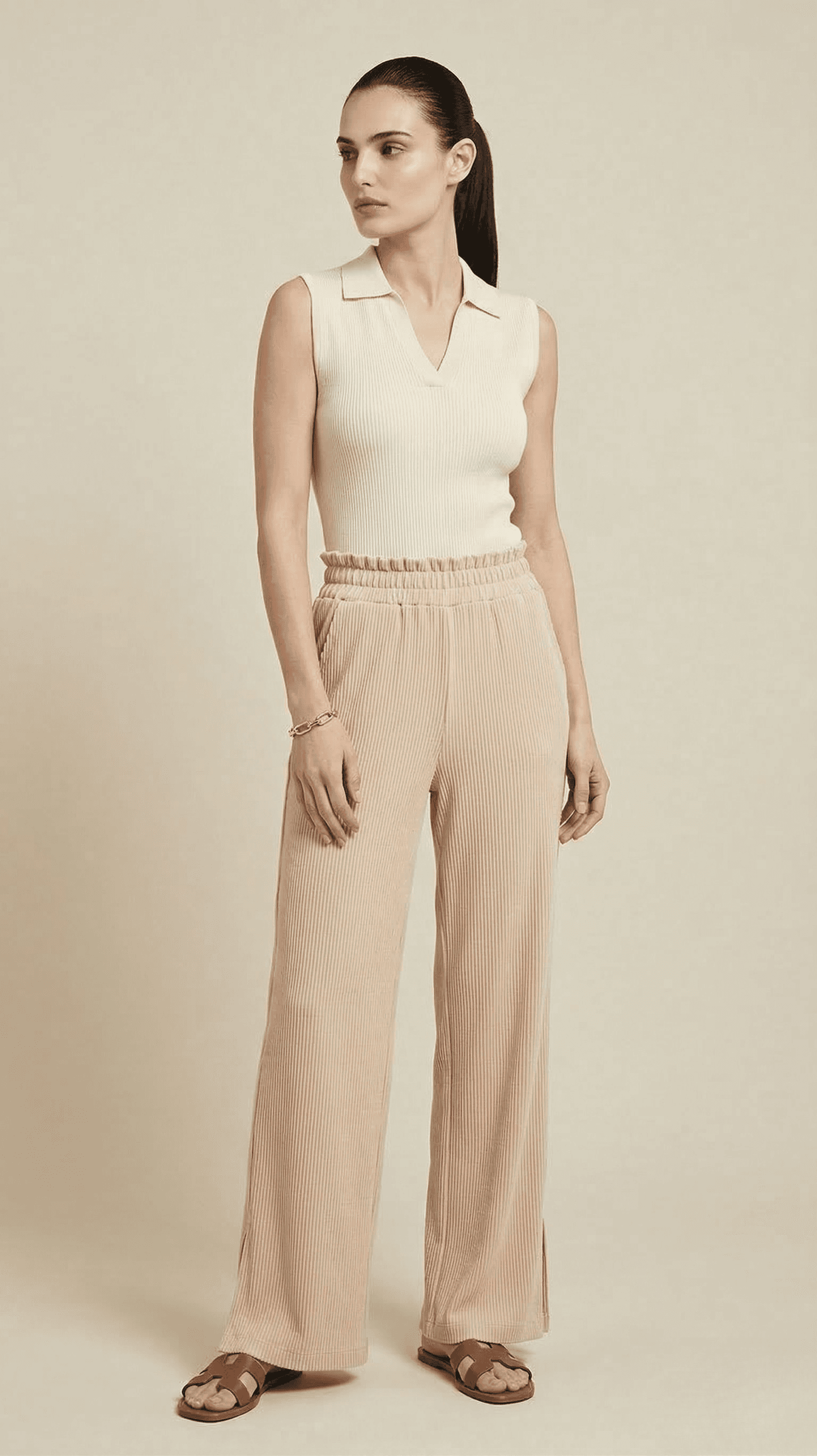 Pantalón Plisado de Caída Fluida 1