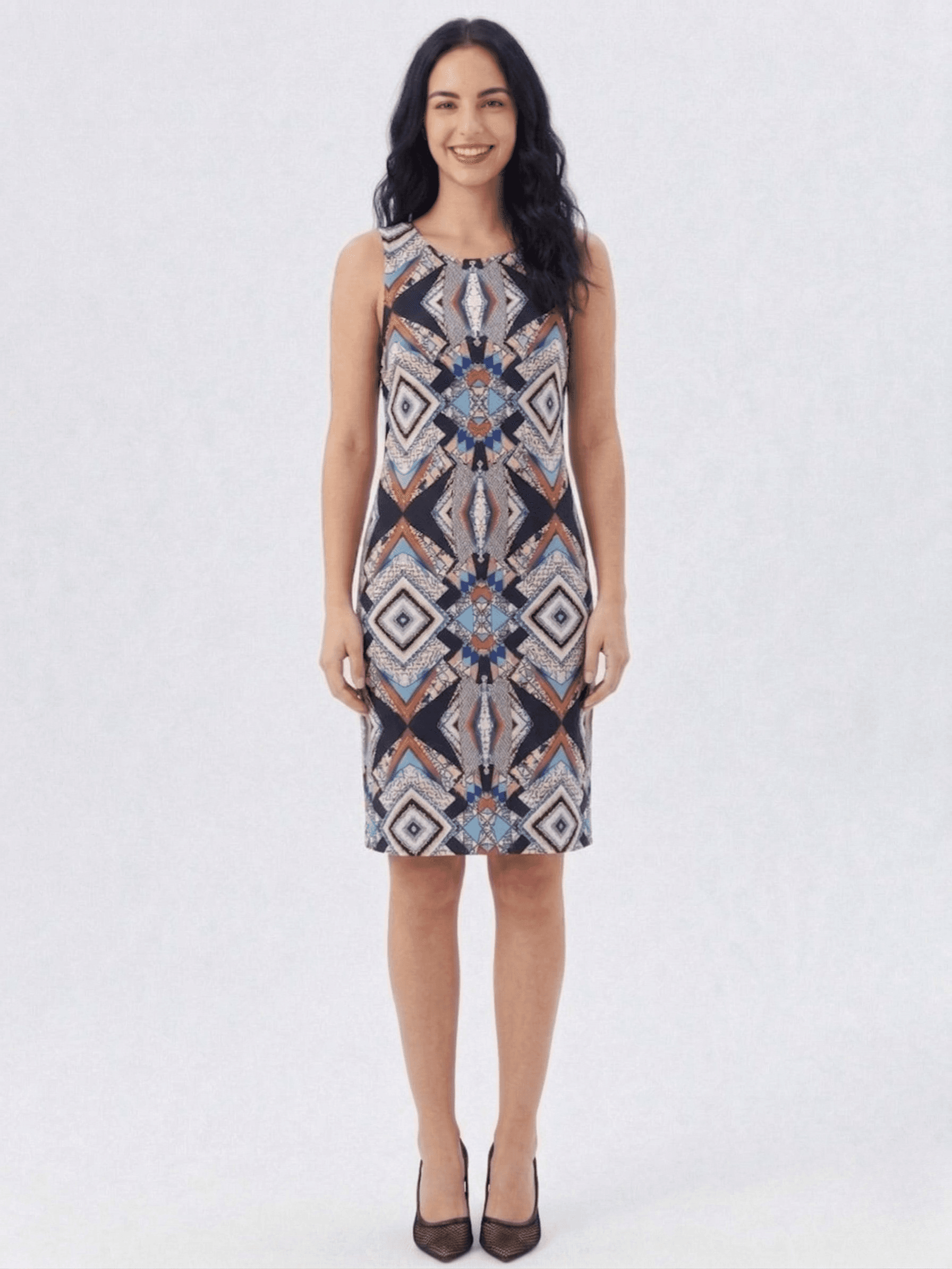 Vestido Recto Estampado Geométrico 1