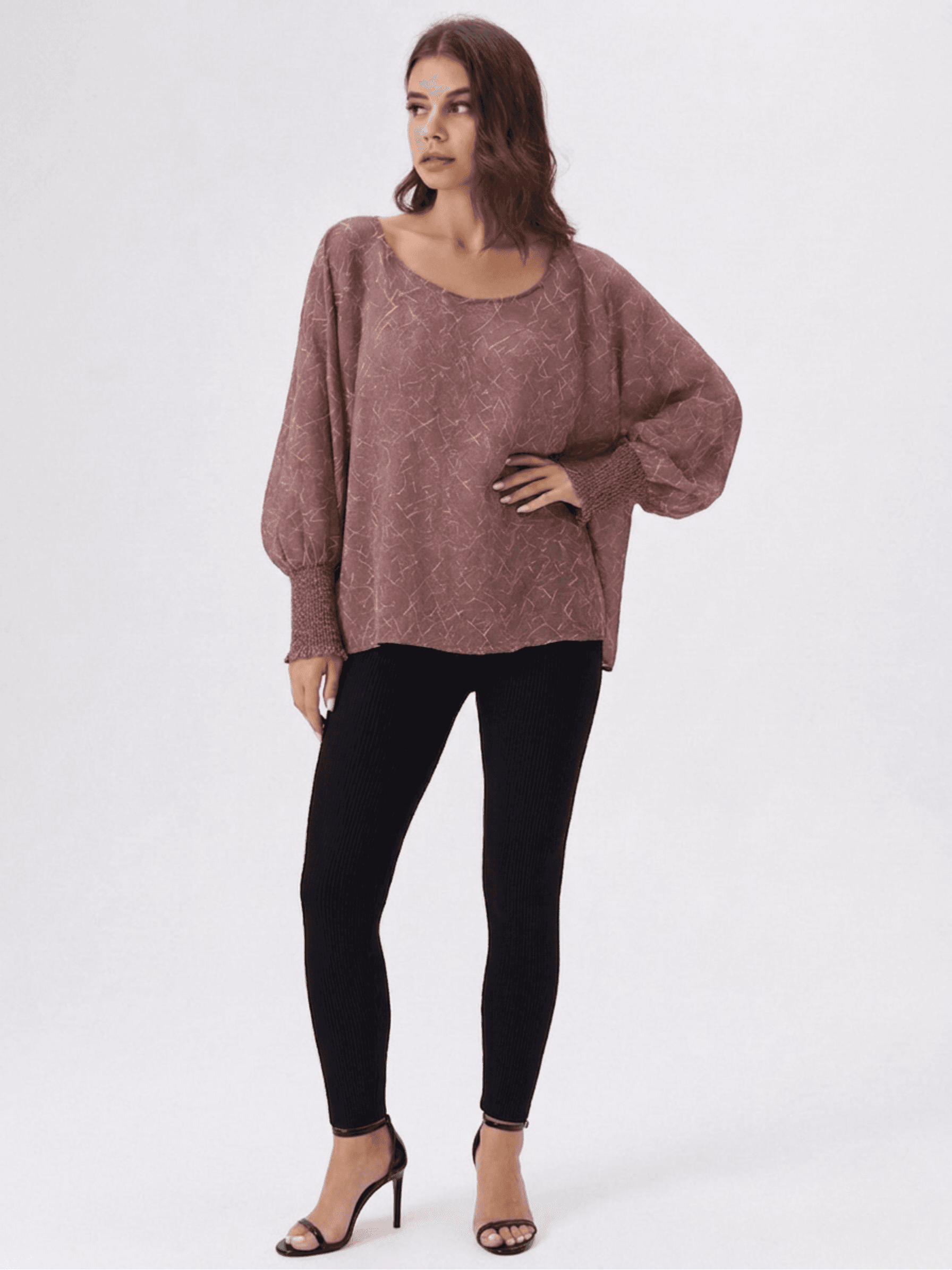 Blusa Fluida Manga Larga con Puño Elástico 1