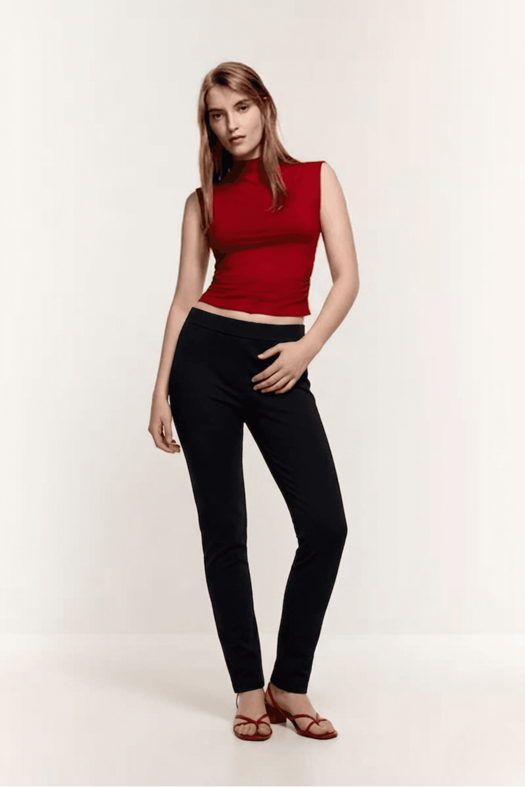 Leggings Punto Ajustado Negro 1