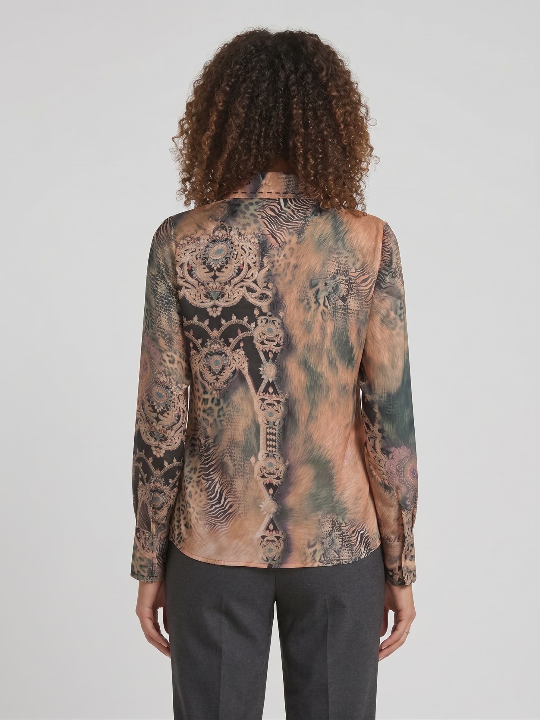 Blusa con Estampado Mixto Animal Print y Paisley 4