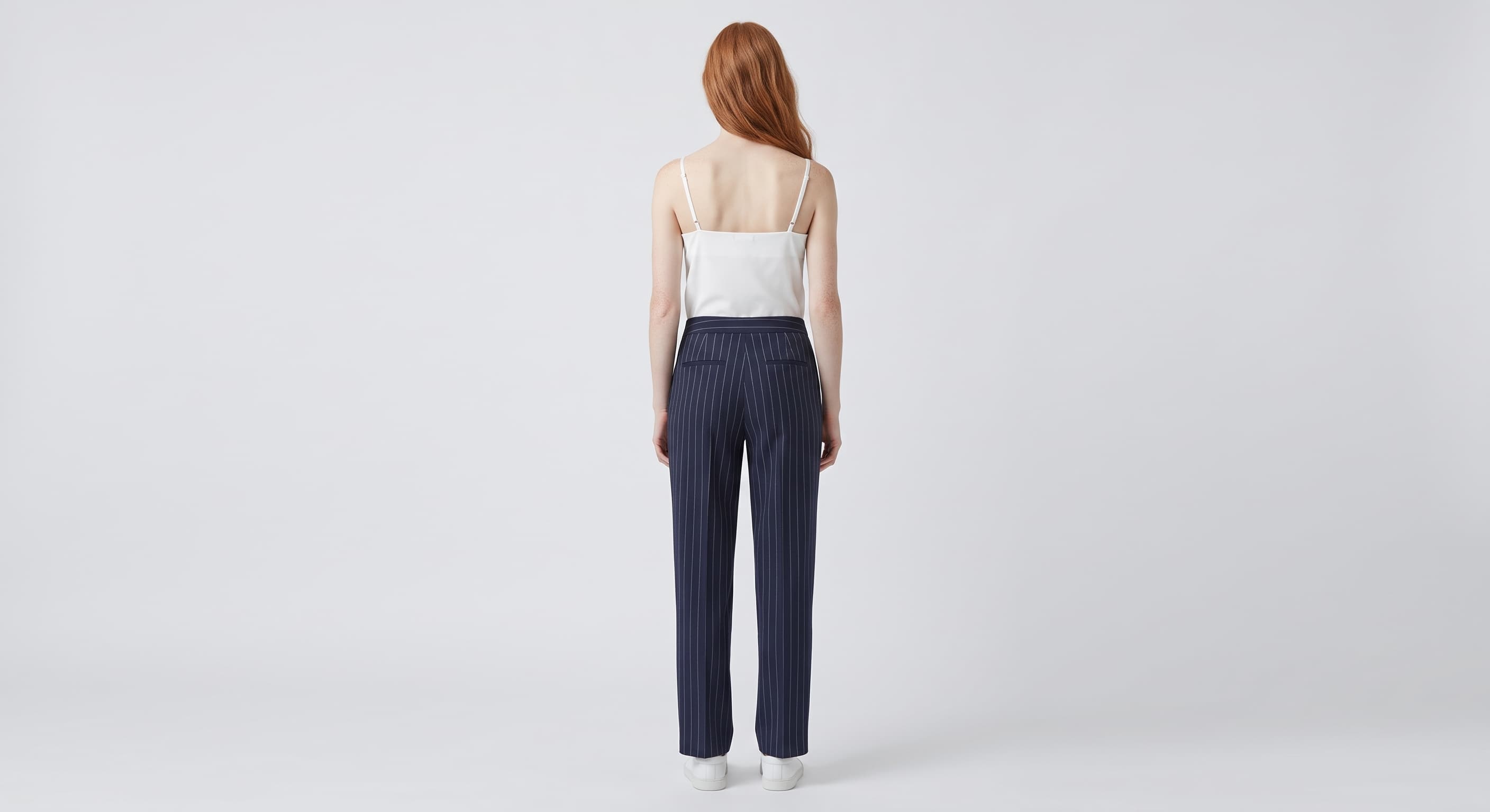 Pantalón de Vestir de Pernera Ancha a Rayas 4