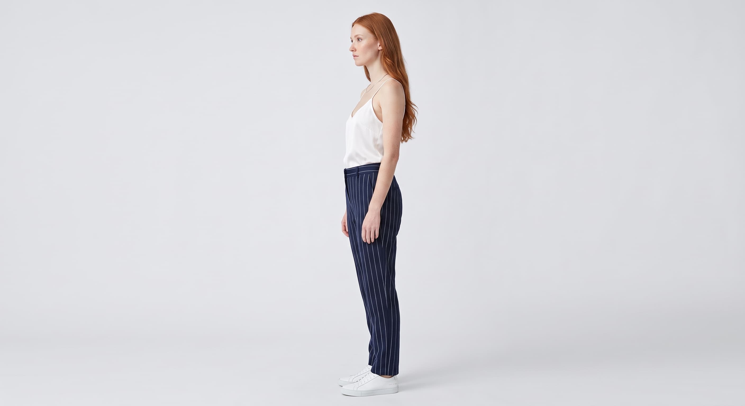 Pantalón de Vestir de Pernera Ancha a Rayas 3
