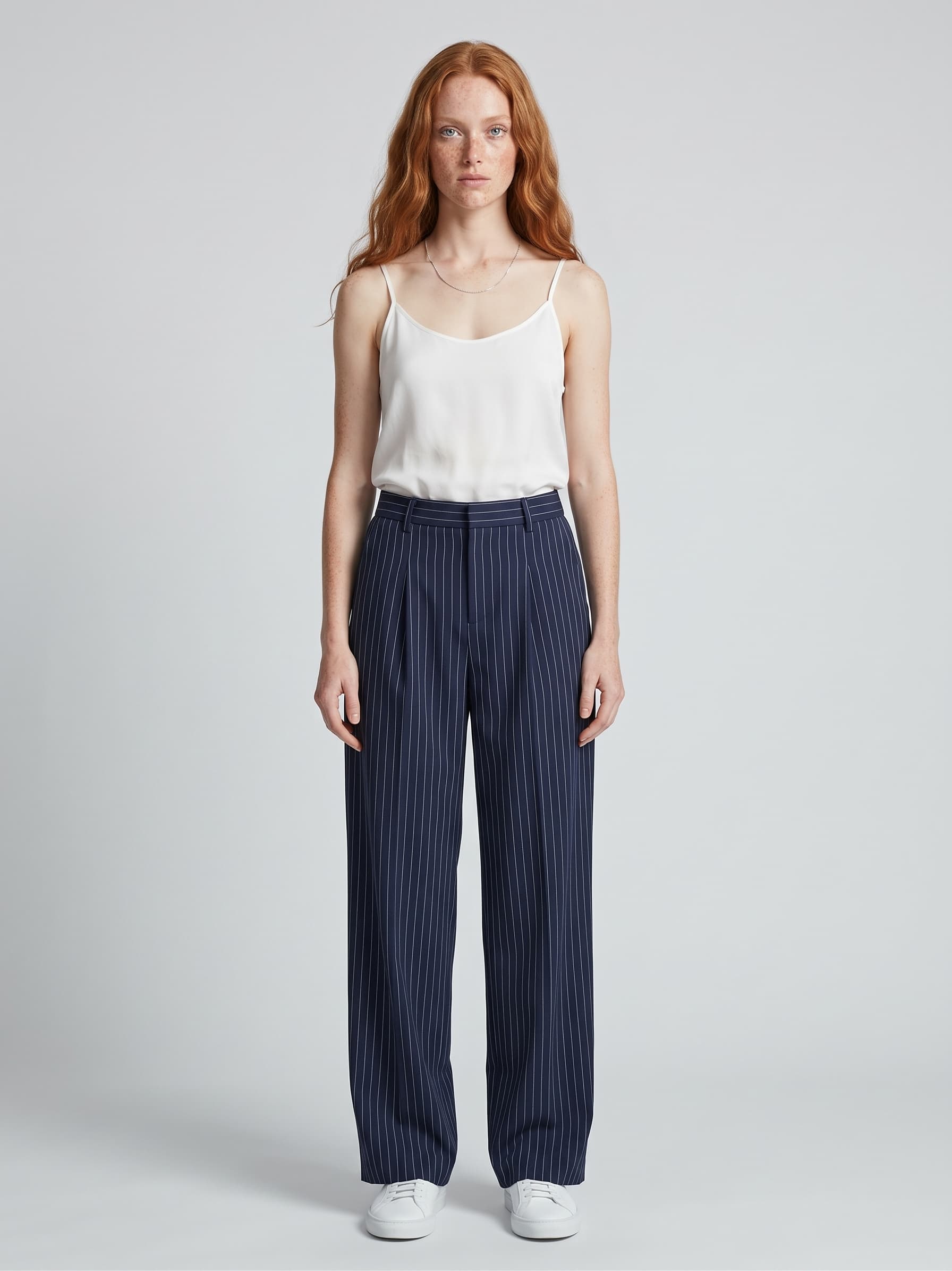 Pantalón de Vestir de Pernera Ancha a Rayas