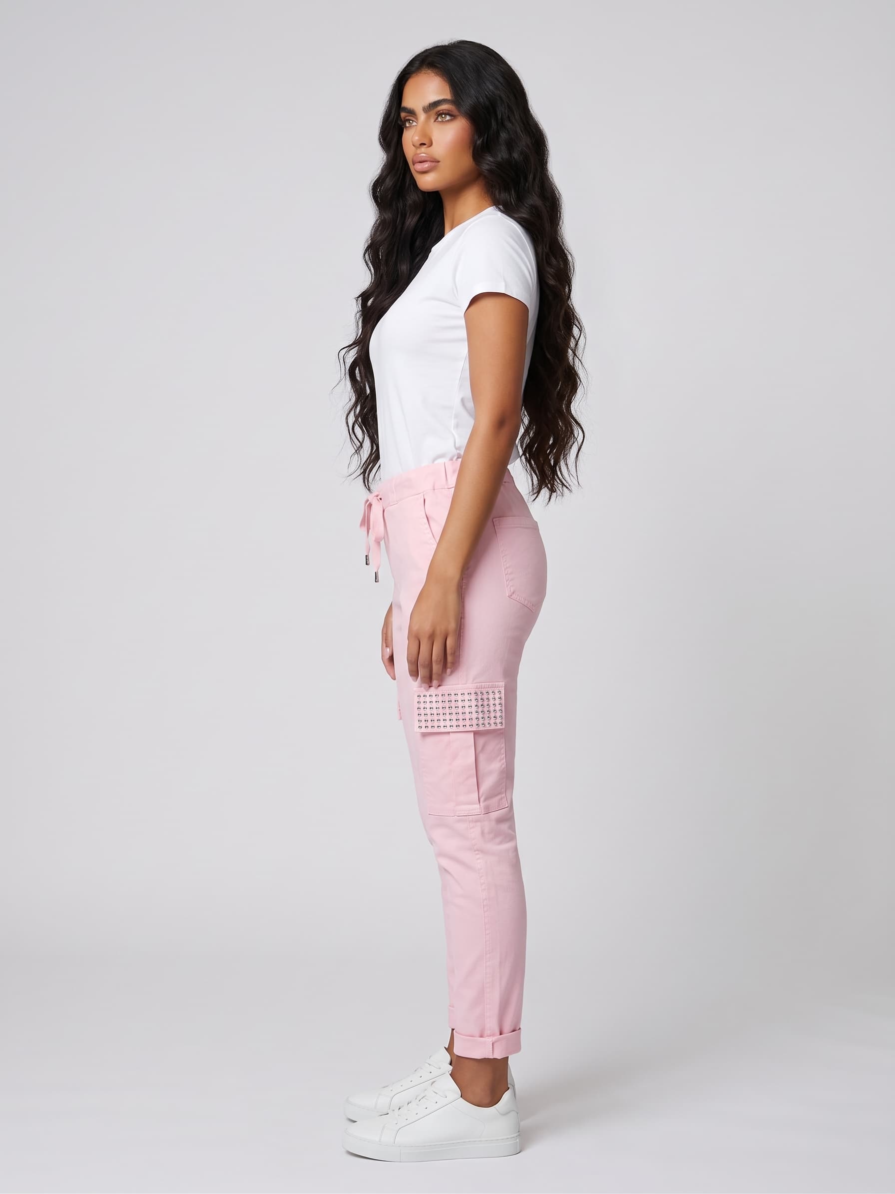 Pantalón Jogger Cargo Rosa con Detalles 3